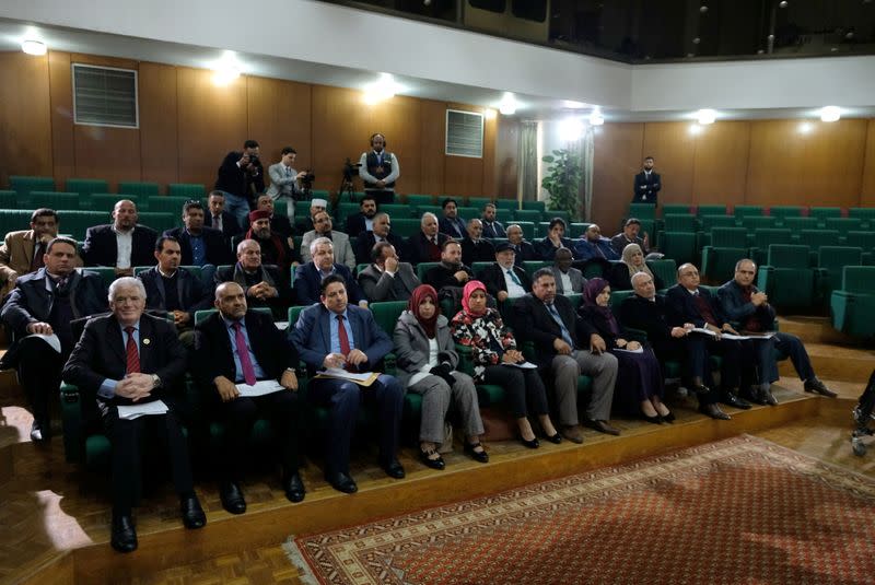 Members of the Libyan House of Representatives meet in Benghazi