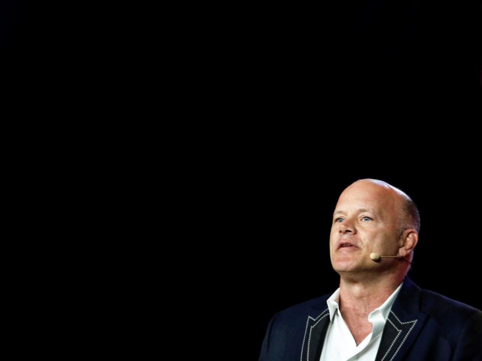 Galaxy Digital CEO Mike Novogratz speaks during the Bitcoin 2022 Conference on 8 April, 2022 in Miami, Florida (Getty Images)
