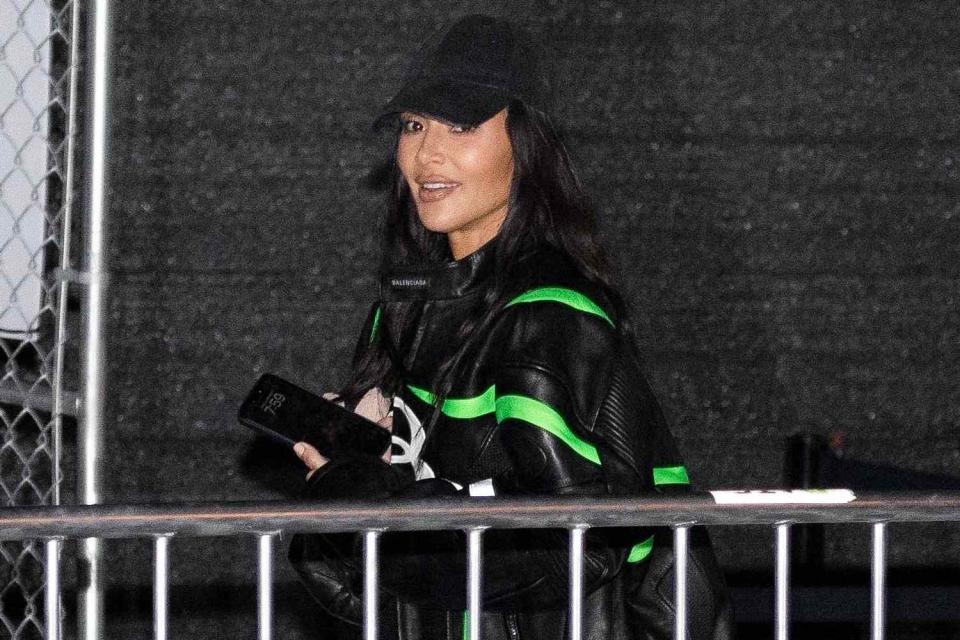 <p>ShotbyJuliann / BACKGRID</p> Kim Kardashian at the Super Bowl