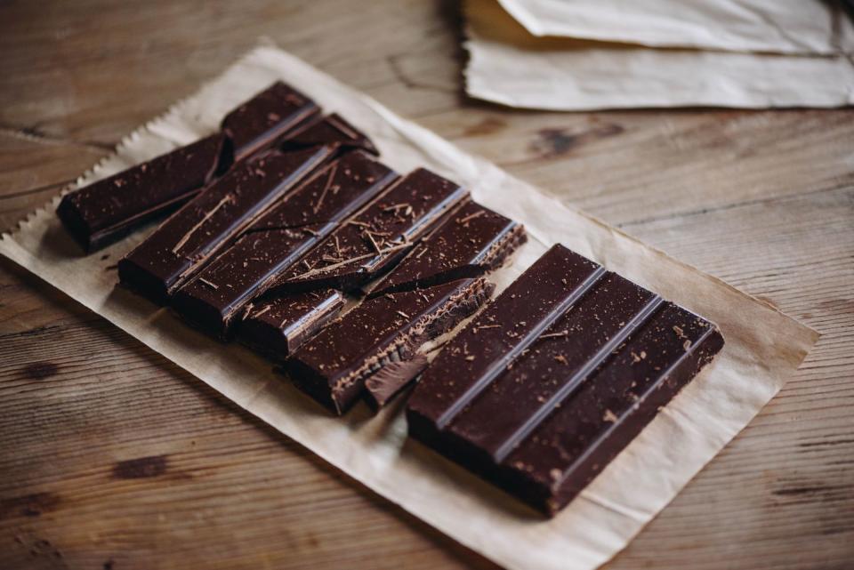 rustic homemade dark chocolate