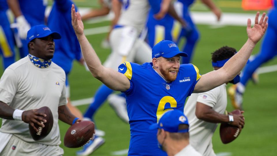 Mandatory Credit: Photo by Brian van der Brug/Shutterstock (10756098r)Rams punter Johnny Hekker, No.