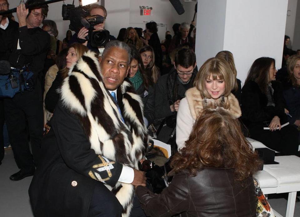 Anna Wintour with Vogue editor-at-large Andre Leon Talley at work in a scene from the film, “The September Issue.”
