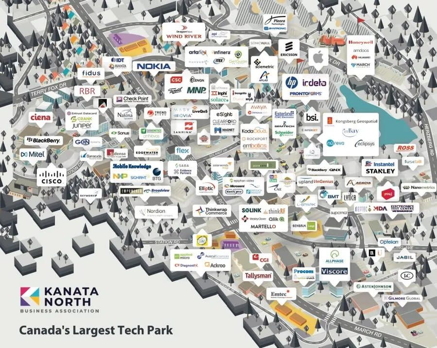 加拿大科技園區Kanata North地圖 圖/Kanata North官方網站