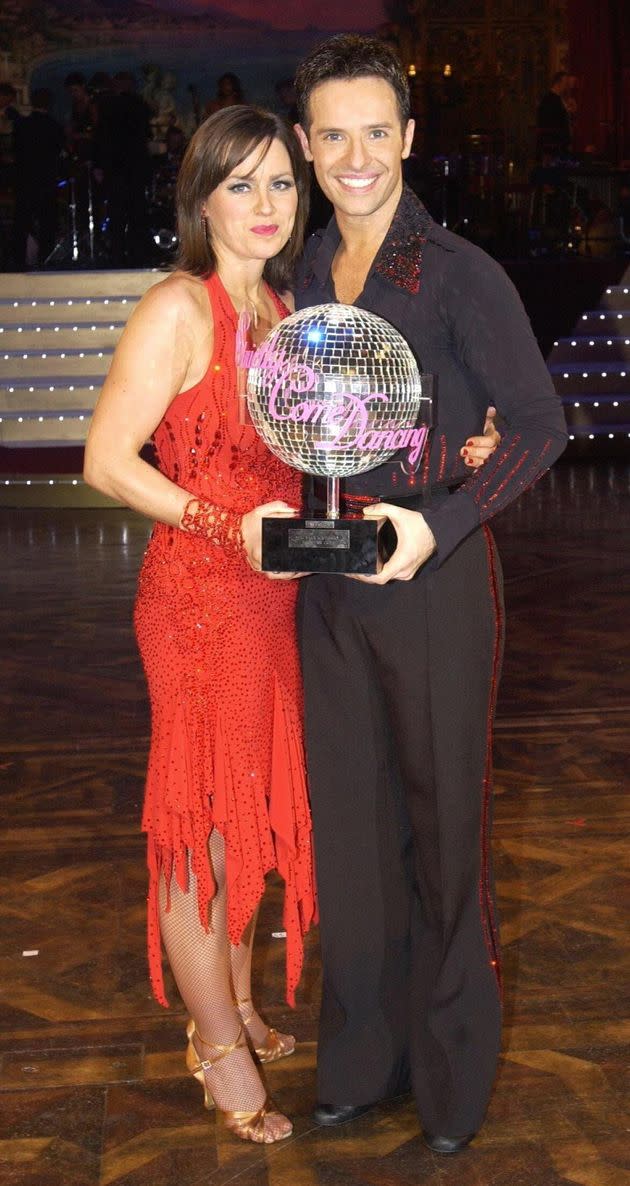 Jill Halfpenny and Darren Bennet are announced as the winners of Strictly Come Dancing series two (Photo: PA Images via Getty Images)