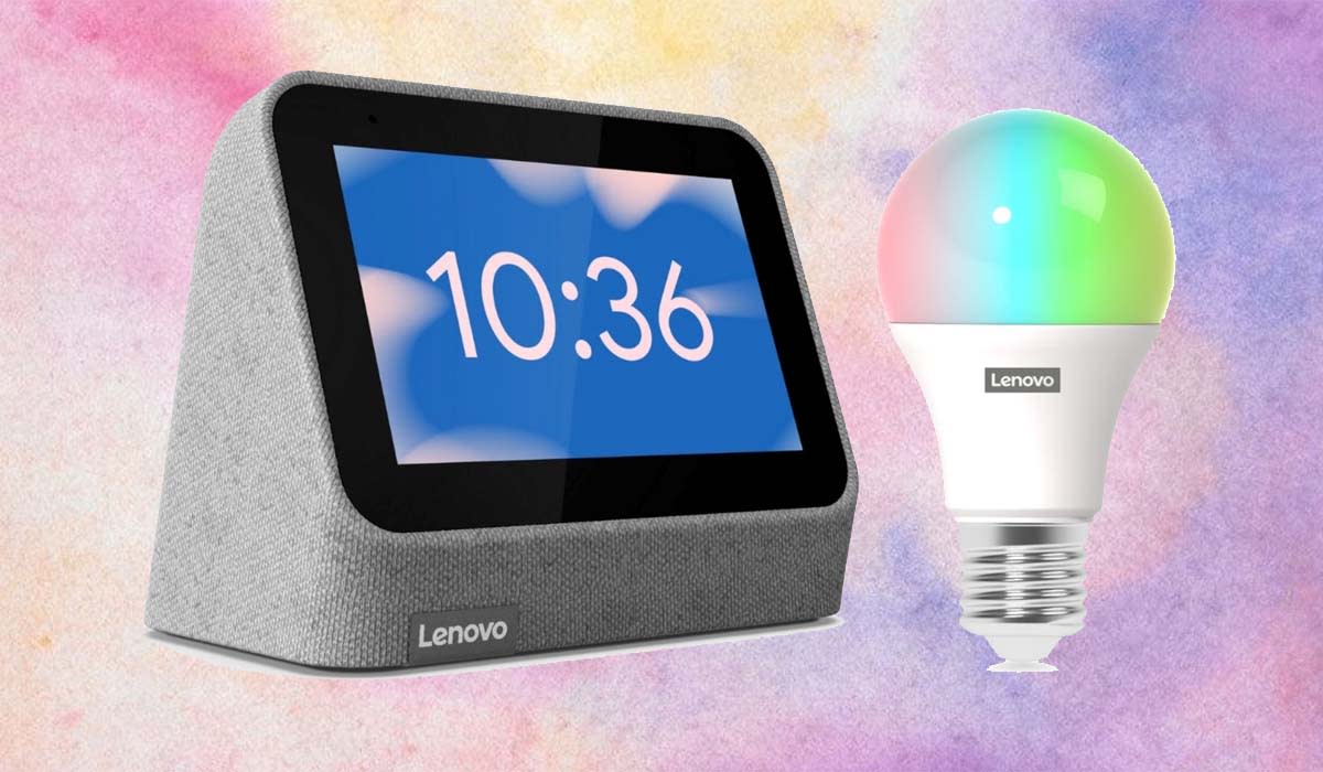 Save $20 on Lenovo's nightstand-friendly Smart Clock and get a free lamp-friendly smart bulb to go with it. (Photo: Lenovo)