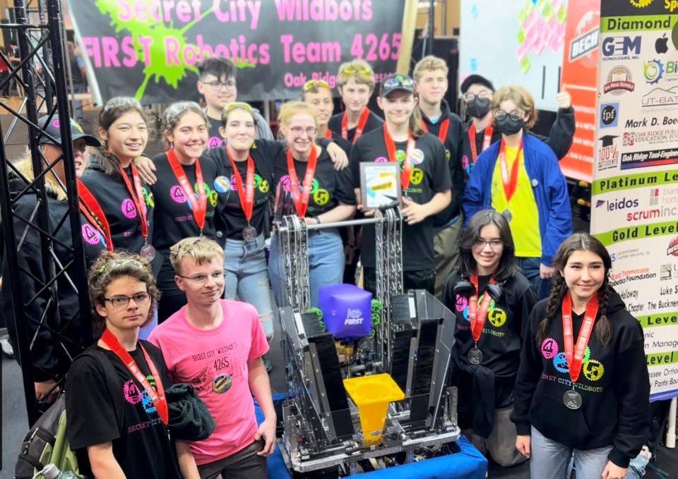 The Secret City Wildbots, Oak Ridge High School's robotics team, will compete in Knoxville Friday and Saturday. The team is slated to compete at the World Championship Competition in Houston on April 18.