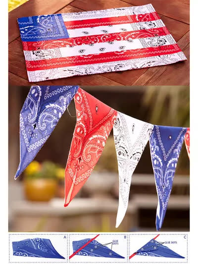 All-American Bandanna Garland and Place Mats