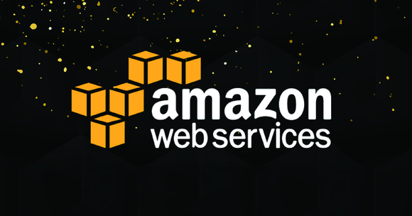 Amazon Web Services banner on a black background.