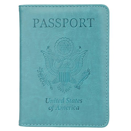 17) GDTK Leather Passport Holder Cover Case