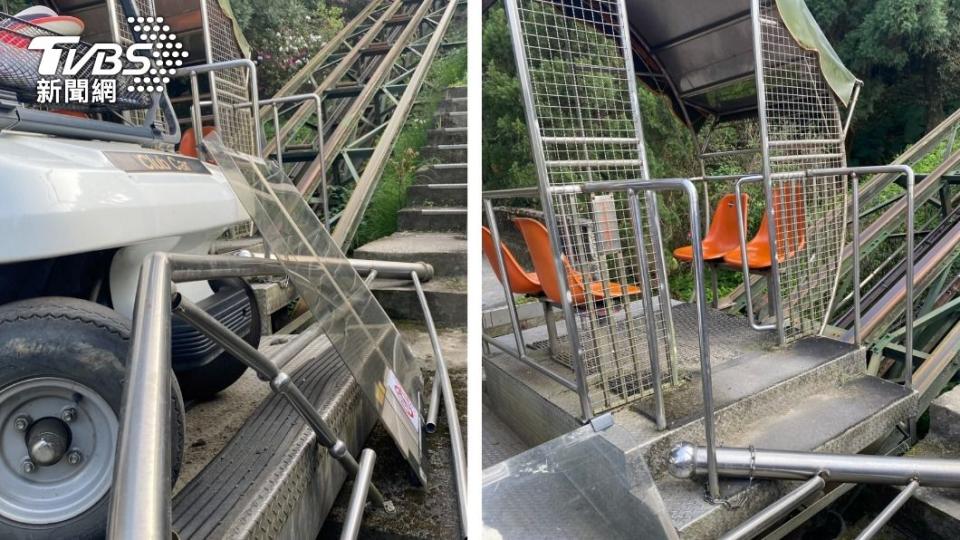 豐原高爾夫球場驚傳登山纜車斷裂。（圖/TVBS）