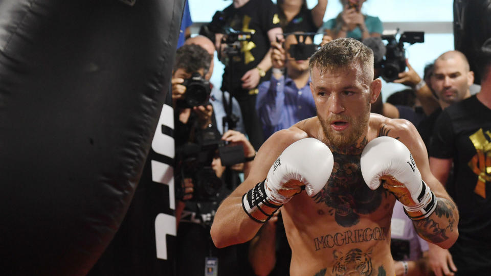 Conor McGregor faces the toughest test of his career against Floyd Mayweather on Aug. 26. (Getty)