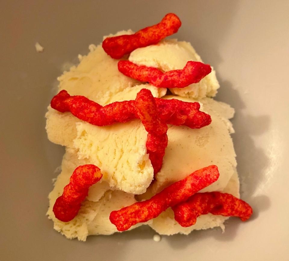 Ice cream with Flamin' Hot Cheetos