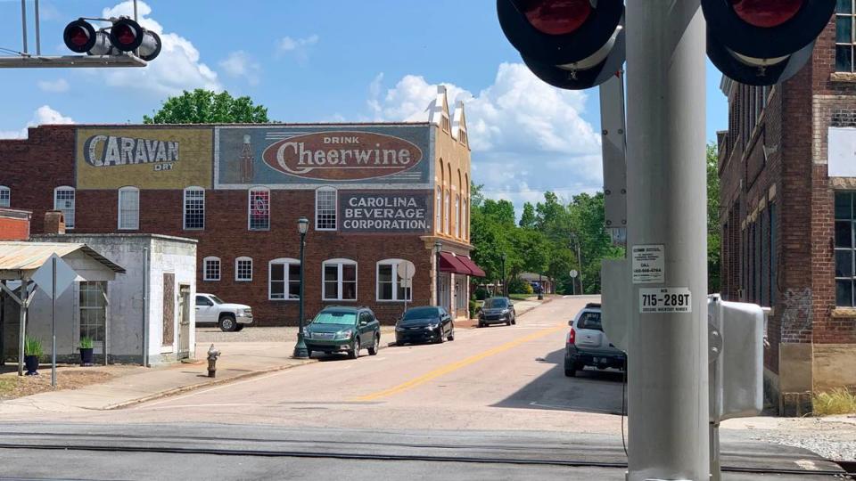 The former Carolina Bottling Corp. building, where Cheerwine was made for decades, is just across the railroad tracks from the Amtrak station in downtown Salisbury, North Carolina.