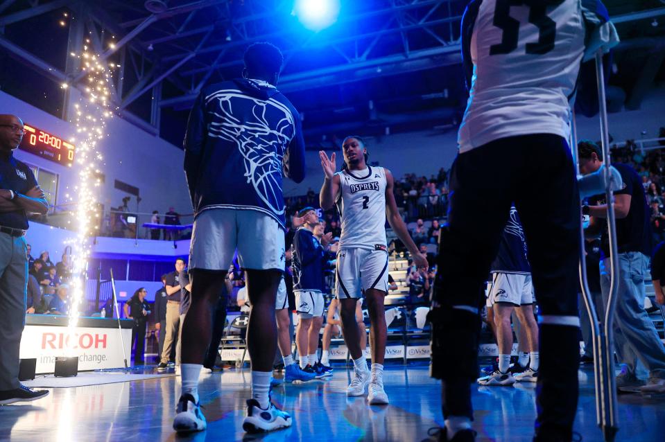 UNF junior guard Chaz Lanier is introduced before a Jan. 12 game against Jacksonville. He has scored 20 or more points in his last three games.