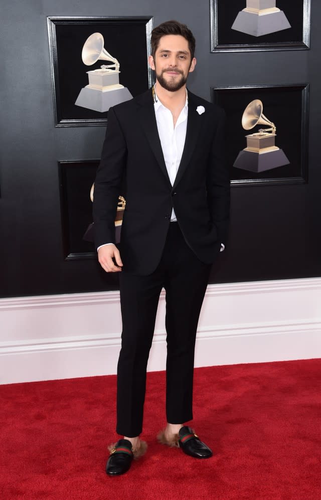 Music's men stood out from the crowd at the 60th Annual GRAMMYs red carpet.