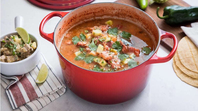 Whip up soups, stews, and more in this Dutch oven.