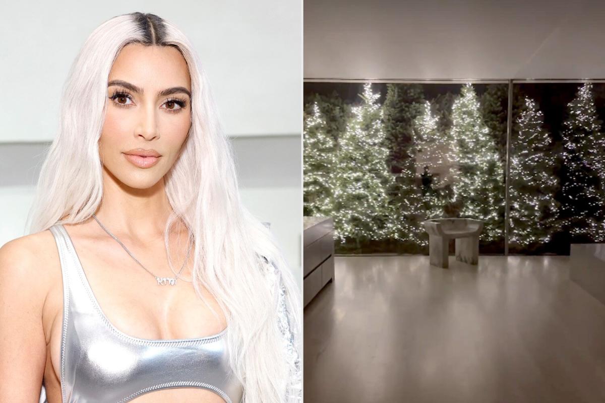 Kim Kardashian Shows Off ‘Magical’ Bathroom with 8 Glowing Christmas Trees