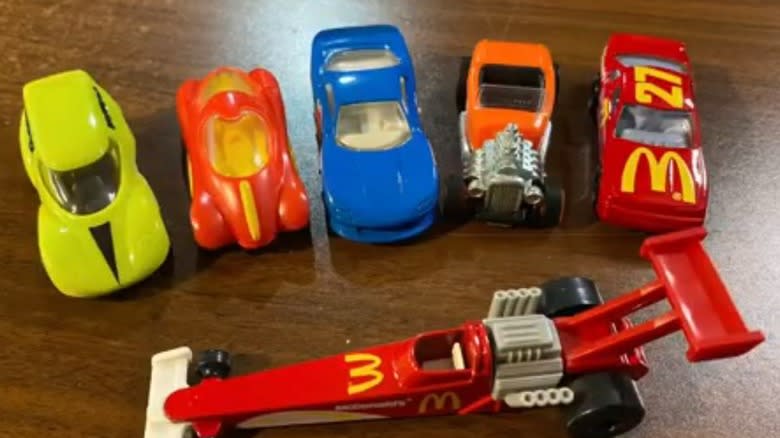 Six Hot Wheels cars