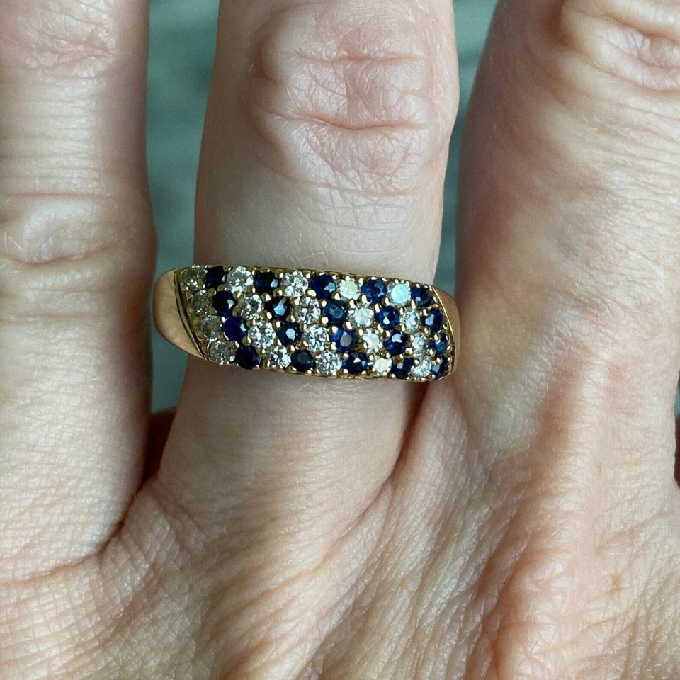 Sapphire and Diamond Pave ring