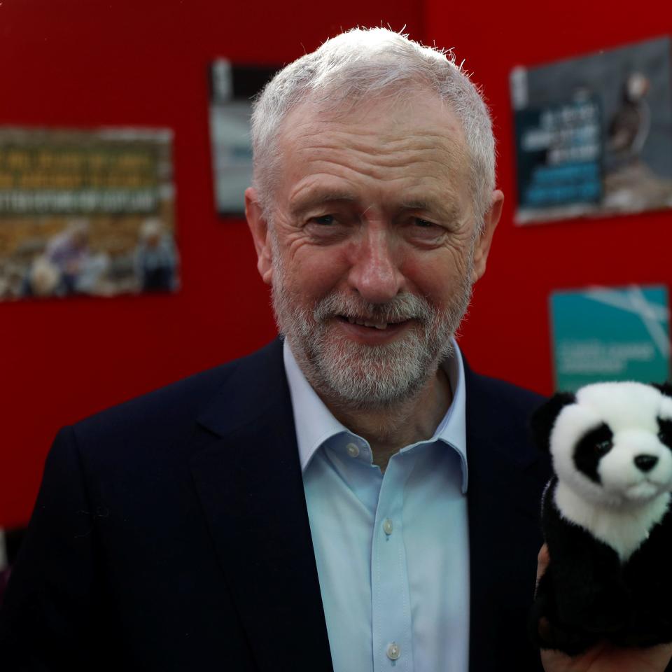 Jeremy Corbyn poses with a toy panda ahead of major speech to Scottish Labour 