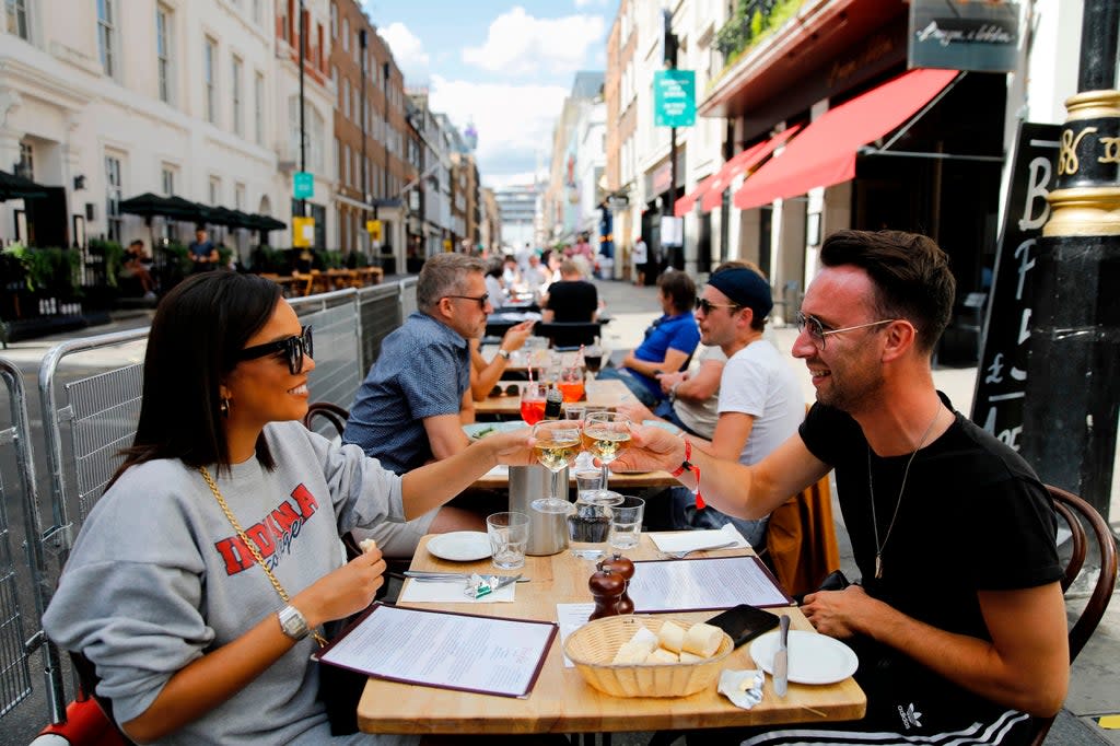 The impact of last year’s Eat Out To Help Out scheme on restaurant prices is one of the reasons for the latest inflation rise   (AFP via Getty Images)