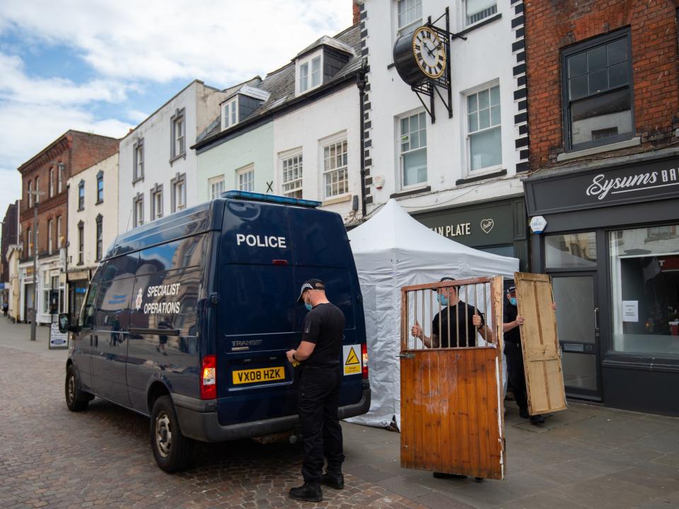 Police are looking for the remains of Mary Bastholm, a suspected teenage victim of Fred West, at a cafe in Gloucester (Joe Giddens/PA)