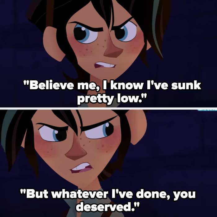 <div><p>"It was absolutely heartbreaking to see this sweet dorky kid turn into a villain — the best villain in any Disney animated spinoff, in my opinion. His villain arc was painful to watch but also brilliant as you see him spiral further and further into madness."</p><p>—<a href="https://www.buzzfeed.com/currently_fangirlingxd" rel="nofollow noopener" target="_blank" data-ylk="slk:currently_fangirlingxd;elm:context_link;itc:0;sec:content-canvas" class="link ">currently_fangirlingxd</a></p></div><span> Disney</span>