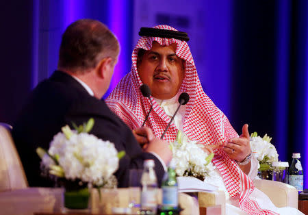 Chief Executive Officer of the Saudi Stock Exchange (Tadawul) Khalid al-Hussan gestures during Euromoney Conference in Riyadh, Saudi Arabia May 3, 2016. REUTERS/Faisal Al Nasser