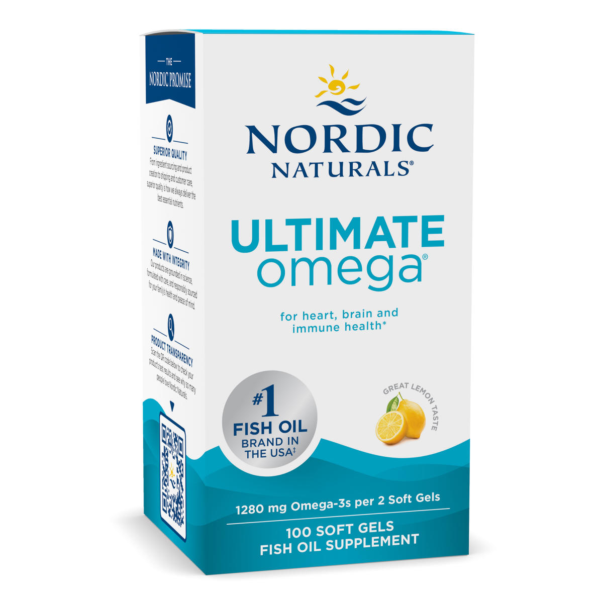 Nordic Naturals Ultimate Omega Lemon 1280 mg 180 Soft Gels