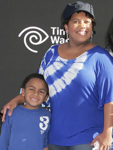 <p>Kazuki Hirata/HNW-Photo/Plux/Shutterstock</p> Chandra Wilson and her son Michael at the 'Monsters University' film premiere on June 17, 2013.