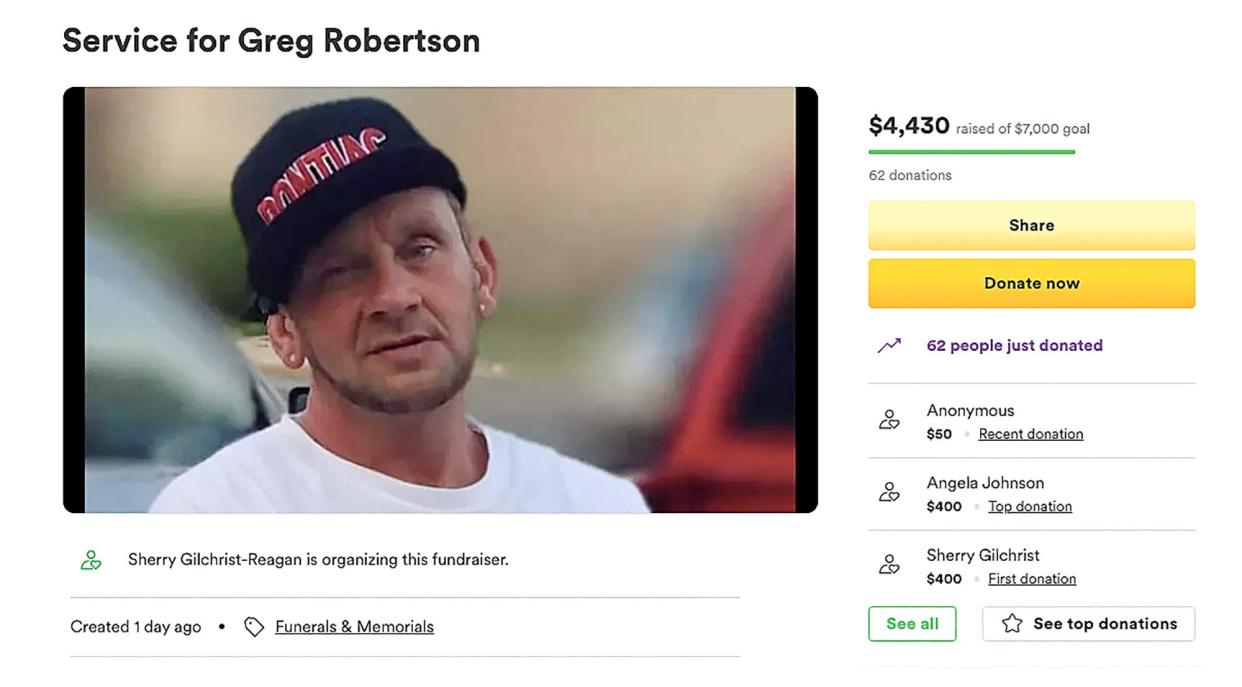 An image of Greg Robertson from the GoFundMe page set up by his family.