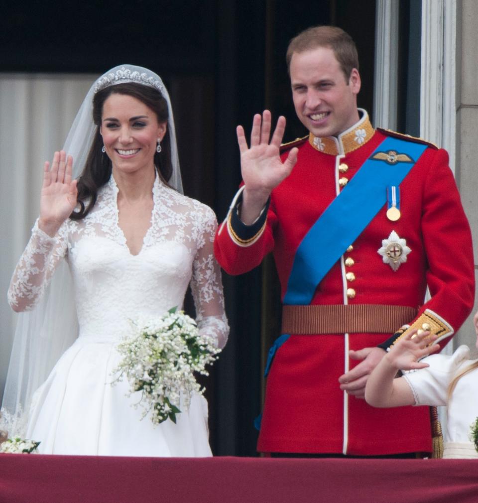 Kate Middleton and Prince William on their wedding day in April 2011