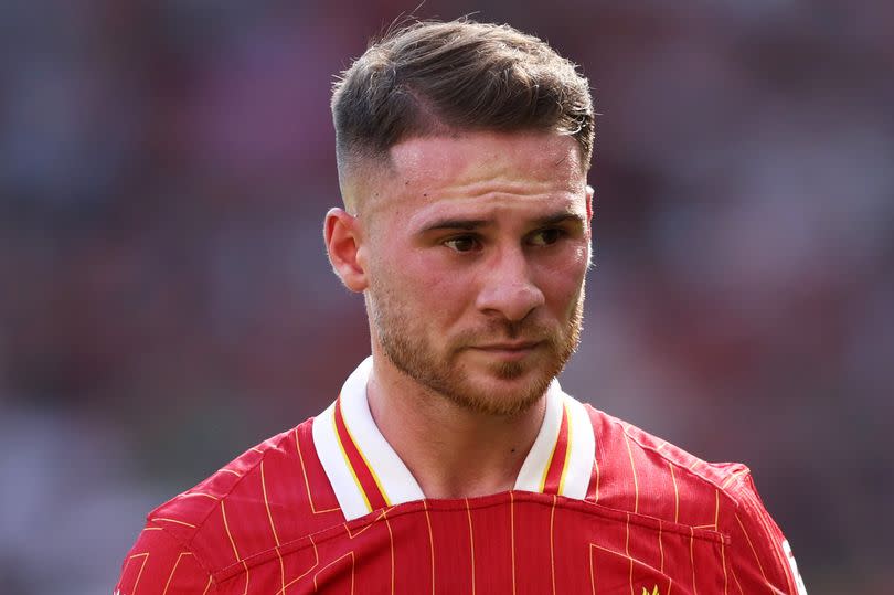 Alexis Mac Allister during the Premier League match between Liverpool and Wolverhampton Wanderers at Anfield on May 19 2024