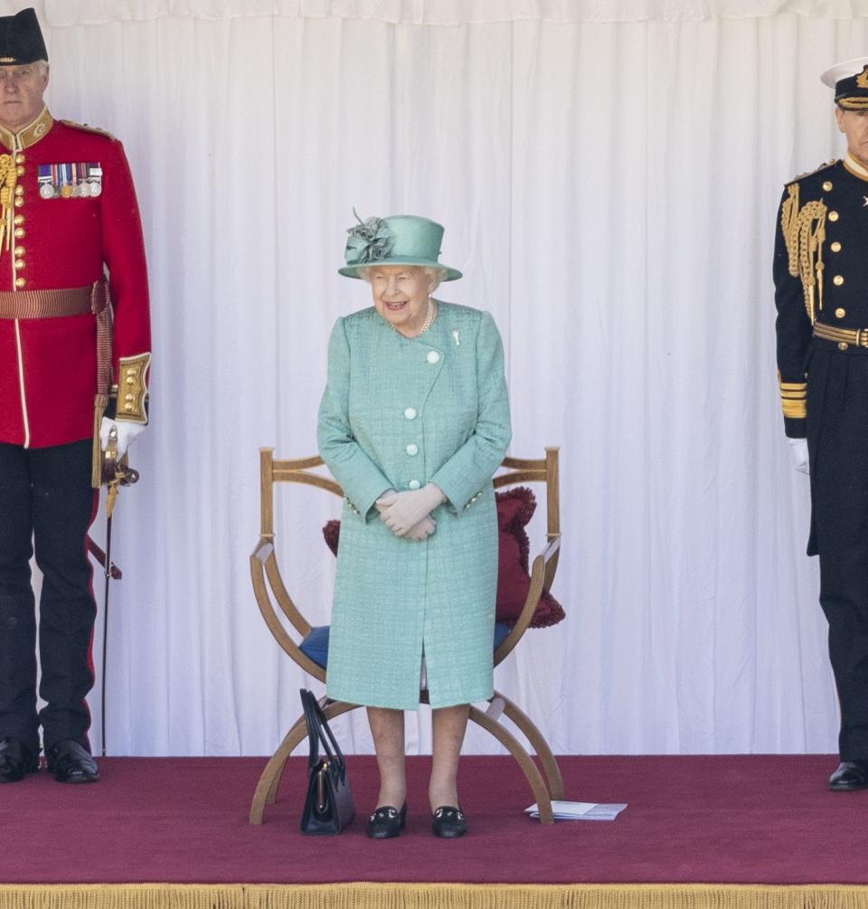 The queen looked overjoyed as the celebration came to an end.