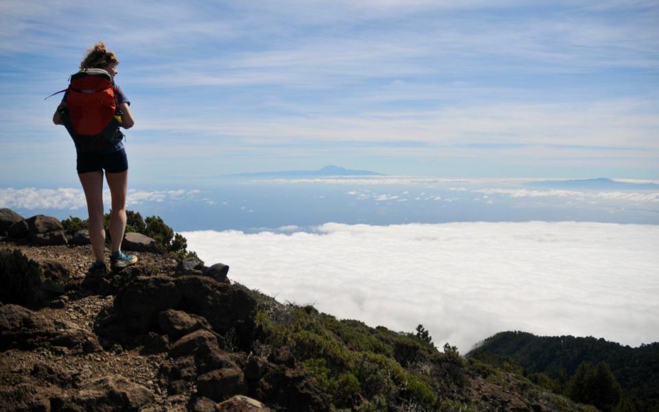 Writer and broadcaster Kate Humble visits La Palma Kate at Pico de la Nieve - Ludo Graham