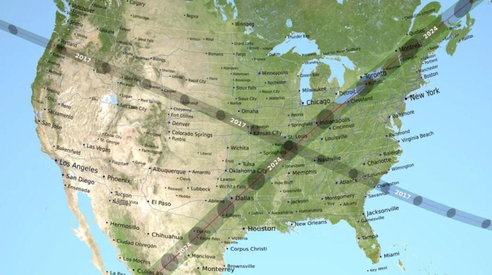 La trayectoria del eclipse solar de 2017 cruzó desde Oregón hasta Carolina del Sur