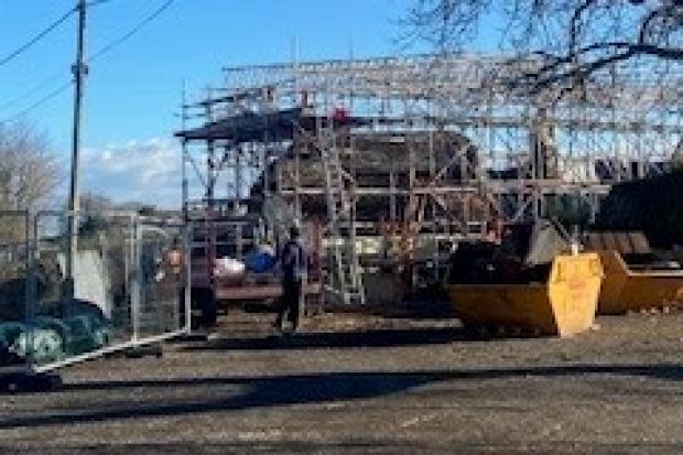 The Star Inn at Harome clad in scaffolding Pictures: Andrew Pern.