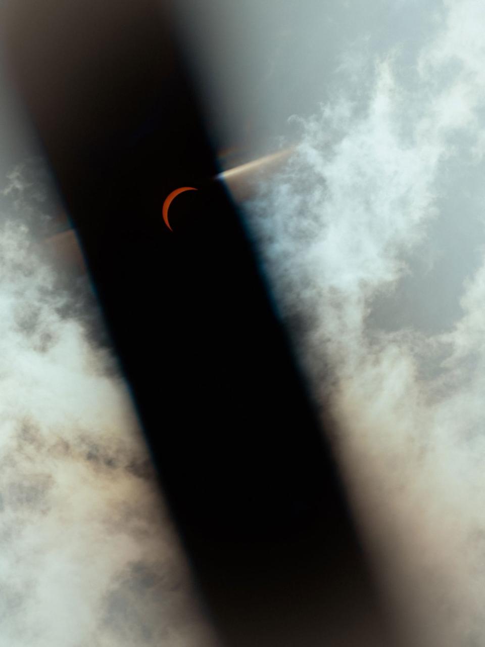 The solar eclipse nearing totality in Dallas, Texas.<span class="copyright">Jake Dockins for TIME</span>