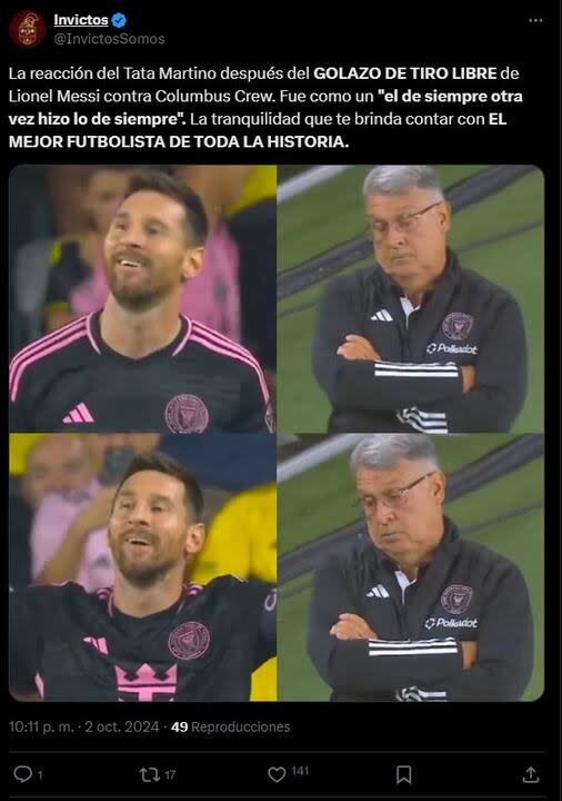 Los mejores memes de los goles de Messi en el Inter Miami (Captura: X)