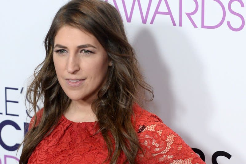 Mayim Bialik appears backstage during the 43rd annual People's Choice Awards at the Microsoft Theater in Los Angeles in 2017. File Photo by Jim Ruymen/UPI