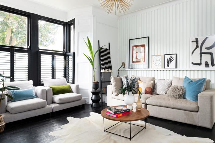 <p> Or if you like a more contemporary look and like for your room to have some structure, pick furniture and decor that have a linear look to them.&#xA0; </p> <p> And by that, we mean clear lines, so a modern coffee table with a metal frame, a straight-backed sofa with square arms, even simple prints in black frames will add to the very clean vibe. You can add in some softness with cushions, rugs and blankets in you still want the soft to have a comfy feel. </p>
