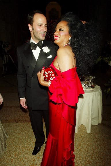 Tom Ford and Diana Ross light up the room at the 2003 Met gala.