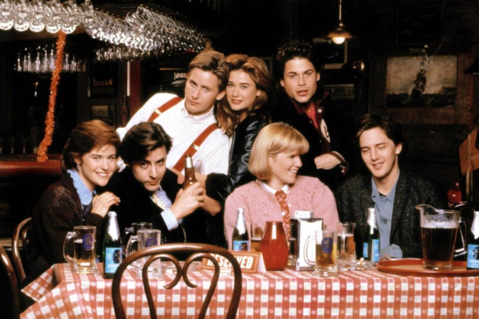 ST. ELMO'S FIRE, Ally Sheedy, Judd Nelson, Emilio Estevez, Demi Moore, Mare Winningham, Rob Lowe, An