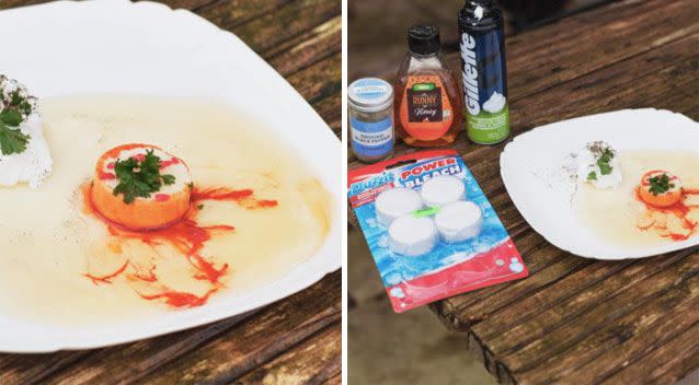 Photos of the restaurant's dishes were created with household domestic products. Source: Theo McInnes