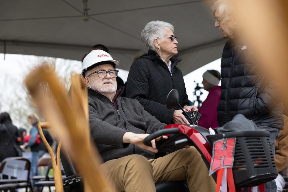 Frank Kraai looks on following the groundbreaking event at the new Window on the Waterfront Ice Park. Kraai donated over $1 million to make the project a reality.