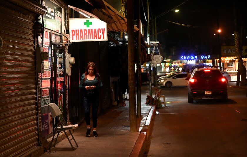 Cabo San Lucas, Mexico January 27, 2023-Pharmacies in Cabo San Lucas are selling counterfeit prescription pills laced with illicit substances and passing the off as legitimate pharmaceuticals. (Wally Skalij/Los Angeles Times)