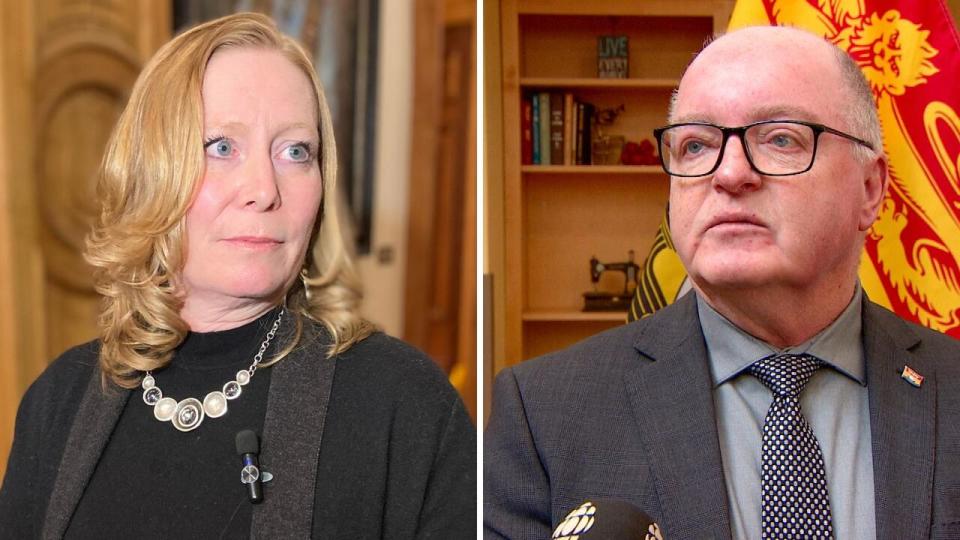 Social Development Minister Jill Green, left, said she and Health Minister Bruce Fitch, right, have been working with government lawyers from the attorney-general’s office on 'how we can extricate ourselves from these contracts.' 