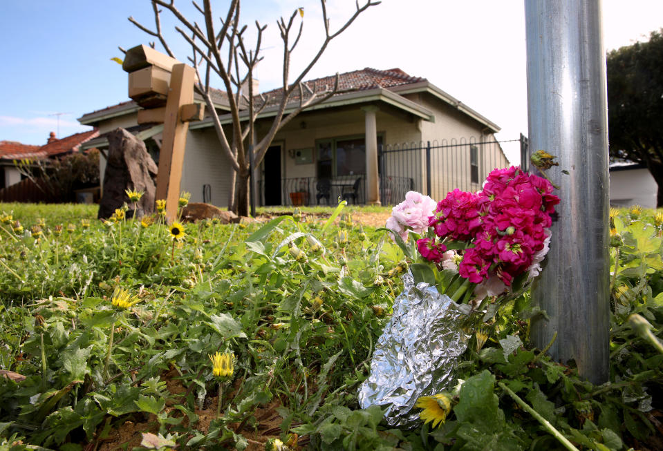 The property where five people were found dead in a suburb of Perth (AAP/Richard Wainwright/via REUTERS)