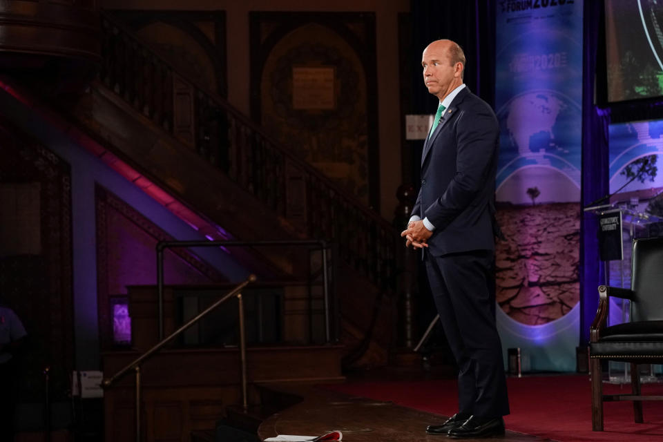 2020 Democratic presidential candidate former Rep. John Delaney (D-MD) participates in the "Climate Forum 2020," at Georgetown University's Gaston Hall in Washington, U.S., September 19, 2019. REUTERS/Sarah Silbiger