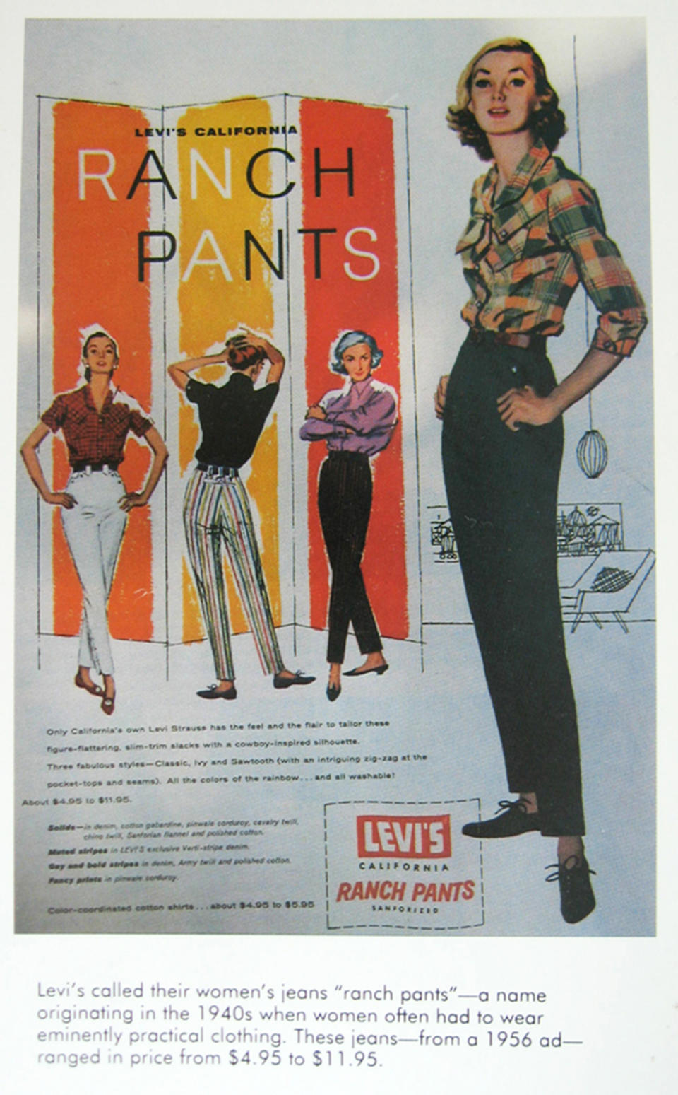 Eine Werbung von 1956 für Levi’s Ranch Pants.